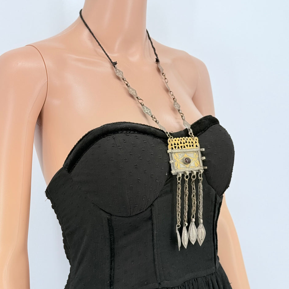 Vintage Afghan Pendant  Necklace