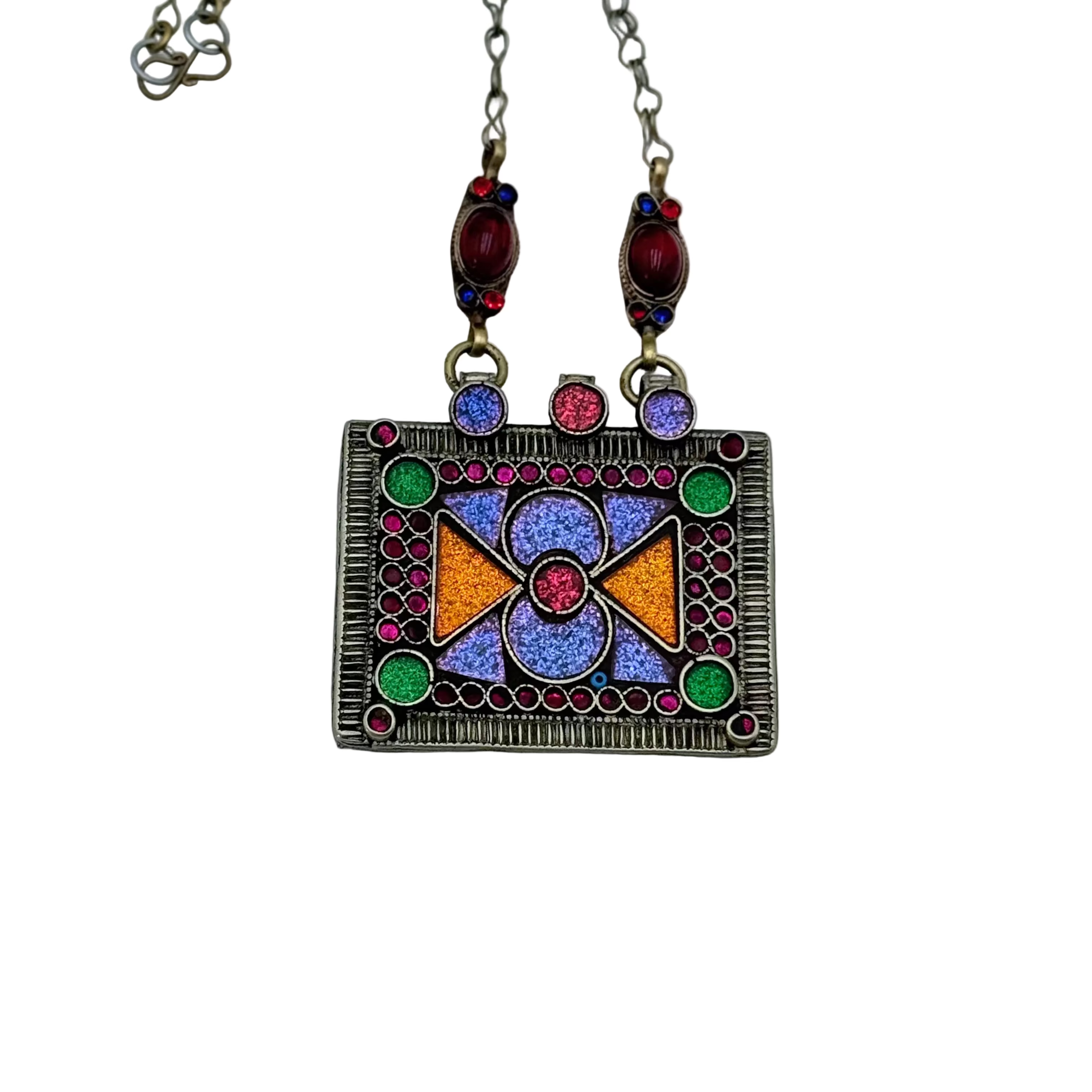 Vintage Afghan Pendant  Necklace