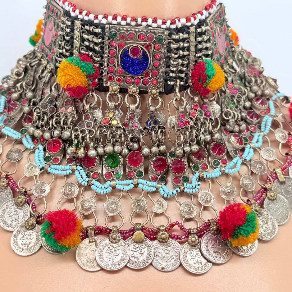 Vintage Afghan Tribal Choker Necklace