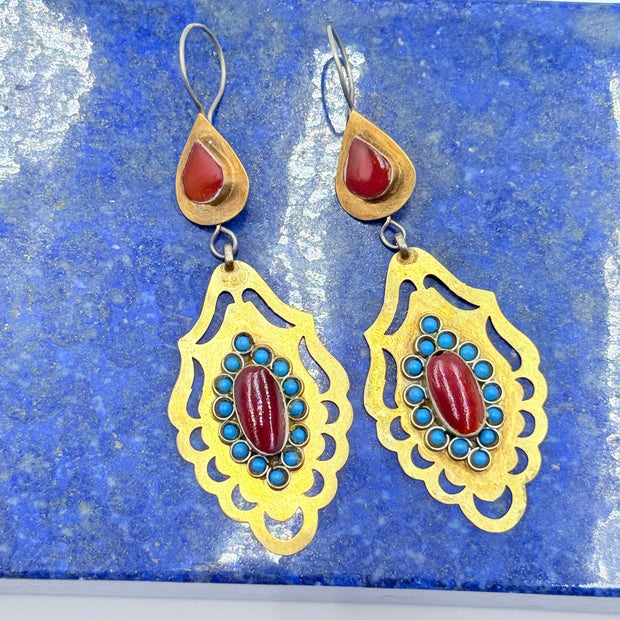 Afghan Vintage Handcrafted Earrings Set