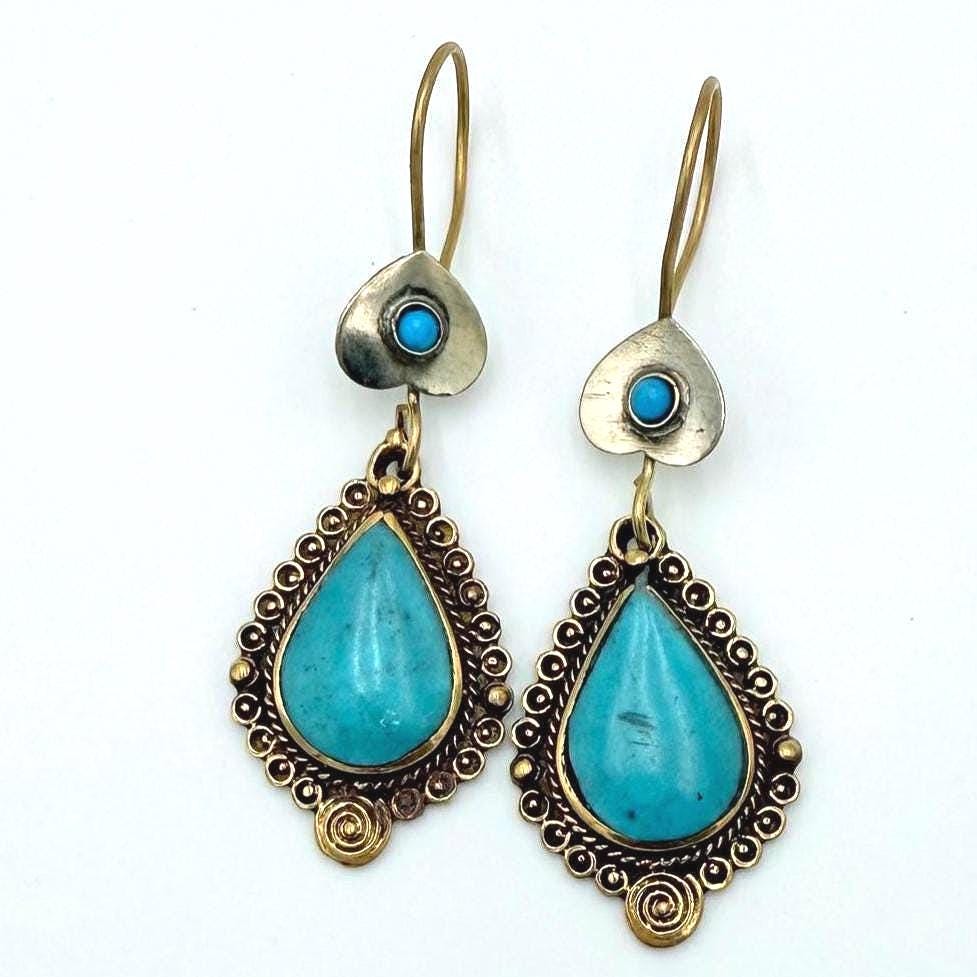 Vintage Afghan Teardrop Earrings