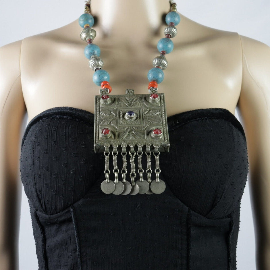 Vintage Beaded Statement Necklace