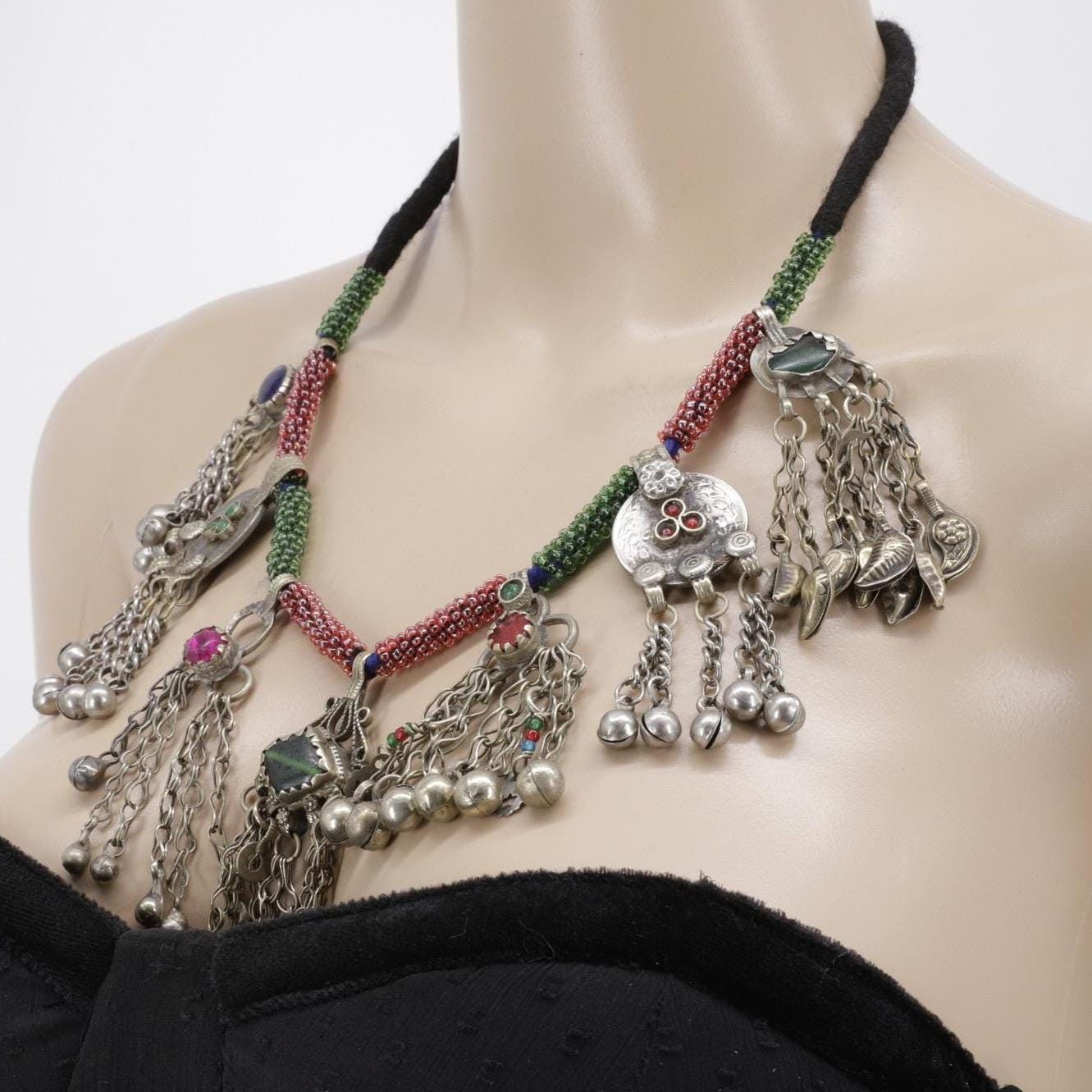 Afghan Statement Beaded Necklace