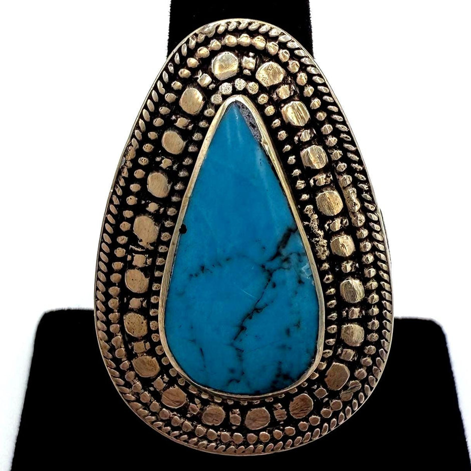 Vintage Afghan Rings With Blue Stone