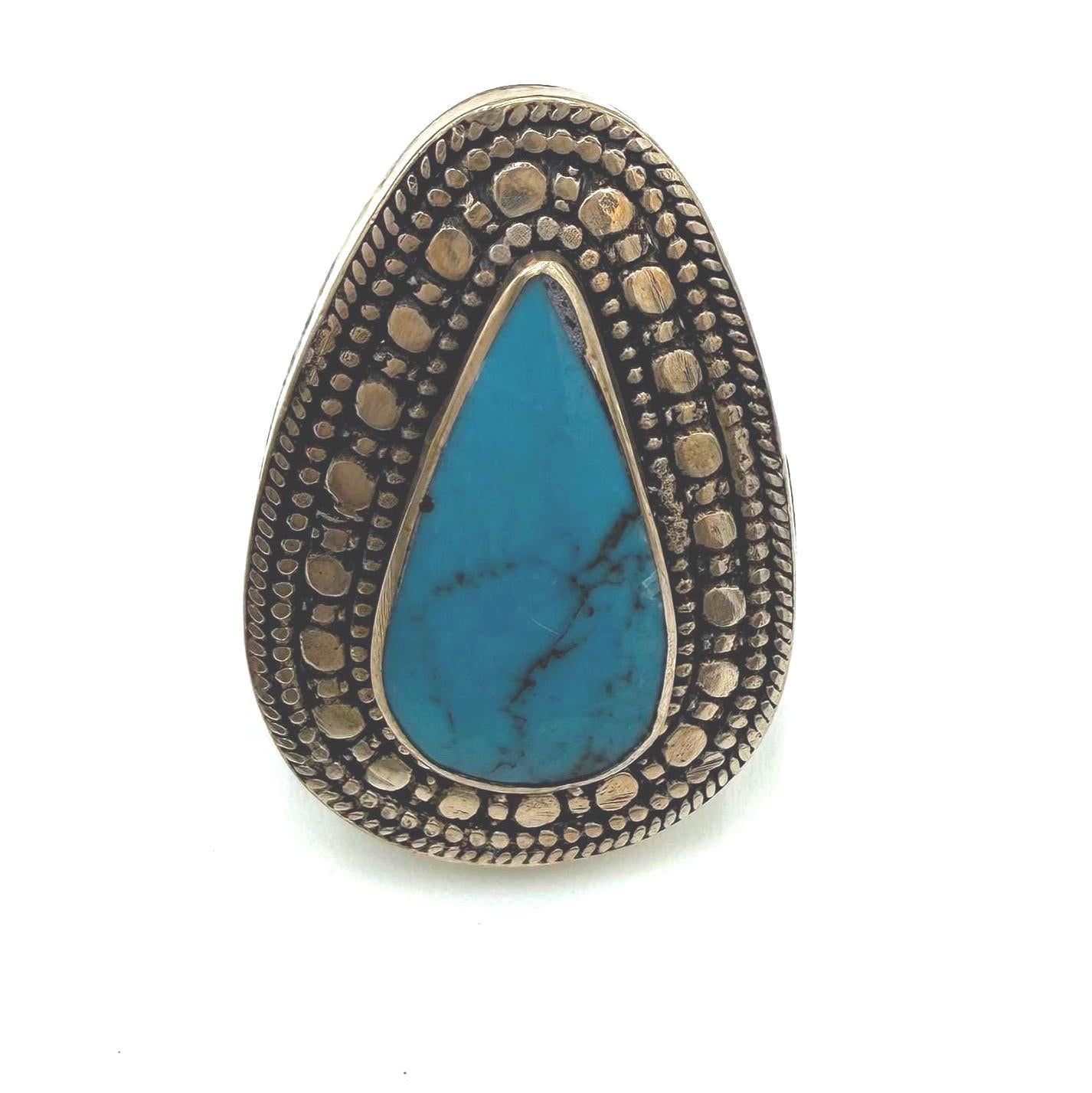 Vintage Afghan Rings With Blue Stone