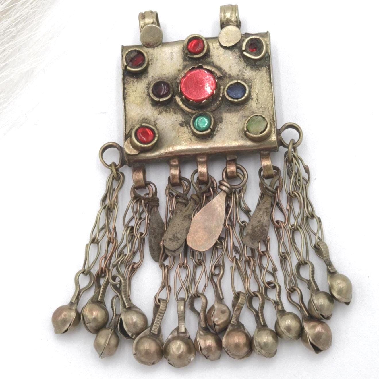 Vintage Afghan Kuchi Tribal Pendants: Handmade Jewelry for Belly Dance, Stage Performances & Statement Pieces