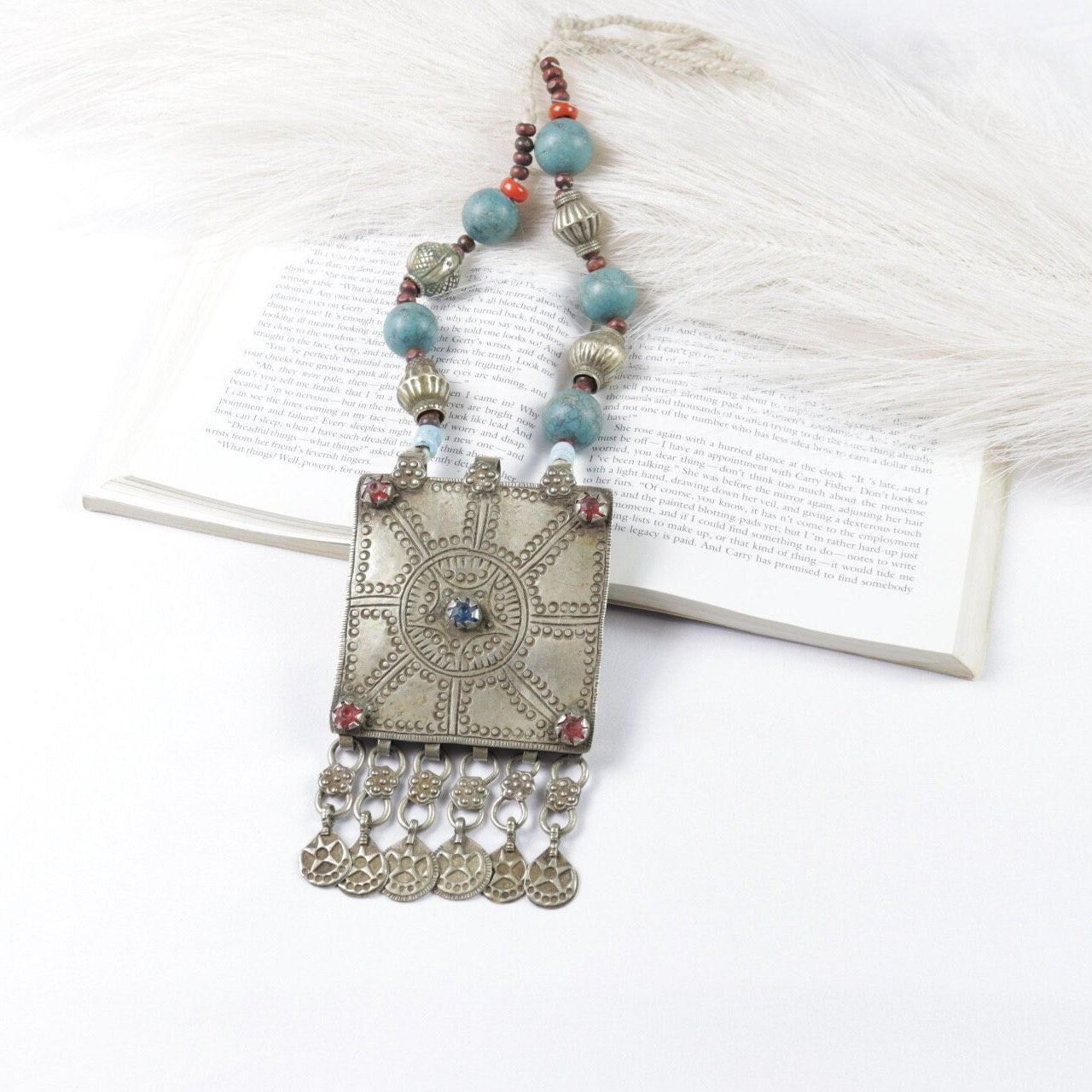 Afghan Vintage Statement Beaded Necklace