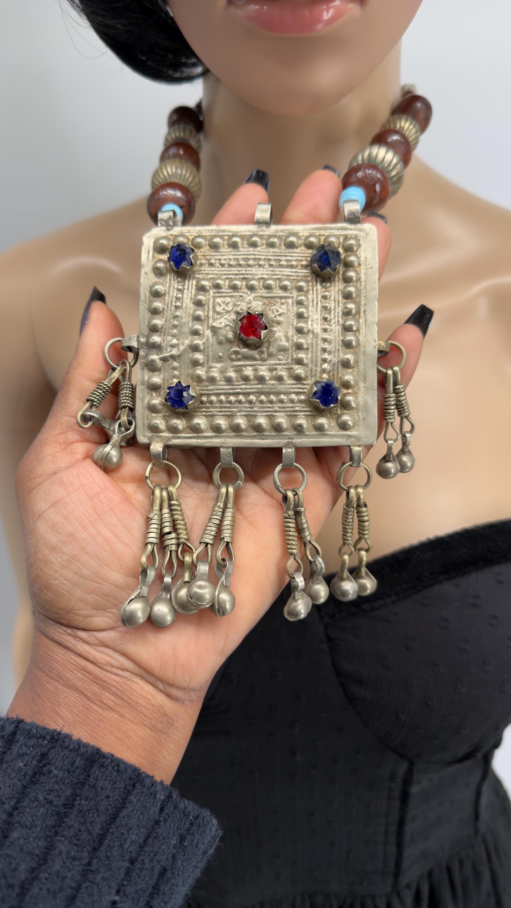 Vintage Afghan  Bohemian Statement Necklace