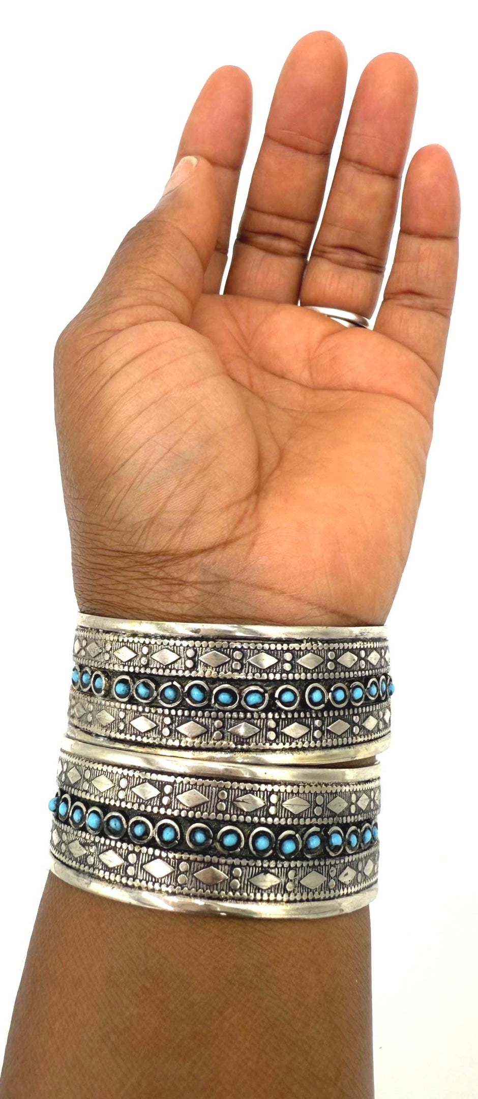 Bohemian Afghani Kuchi Adjustable Cuff Bracelet Set