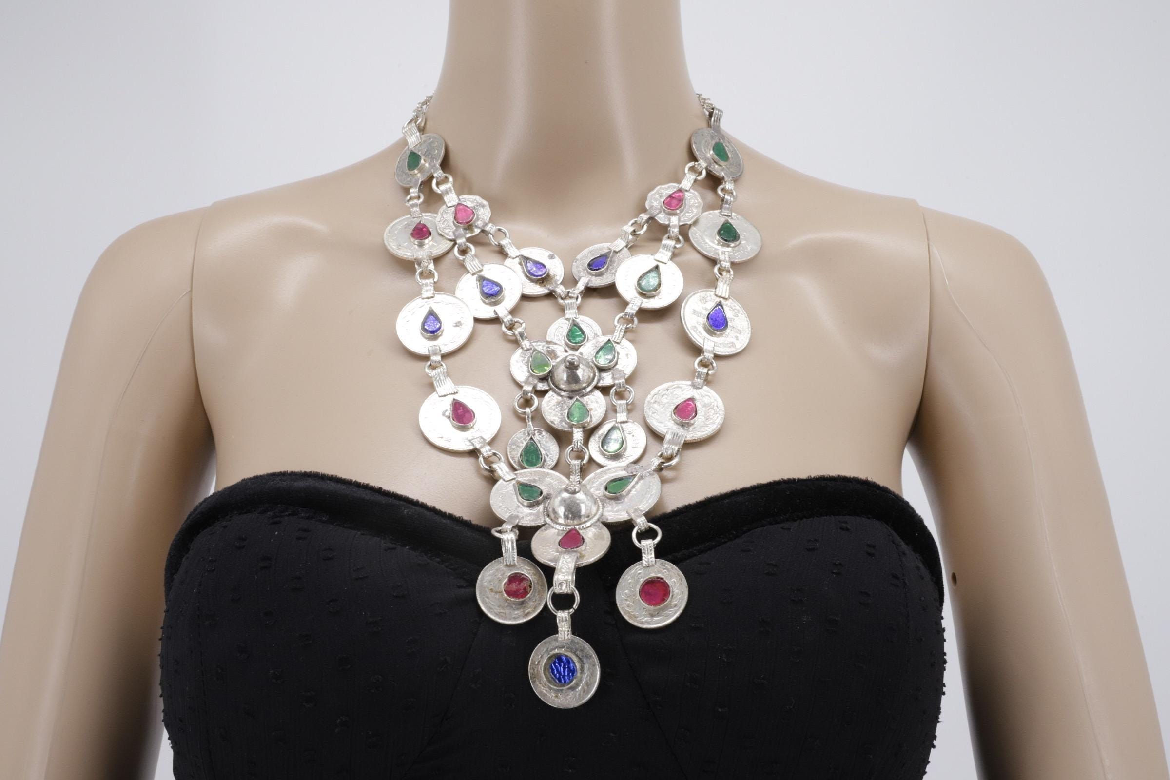 Vintage Afghan Layered Coin Necklace