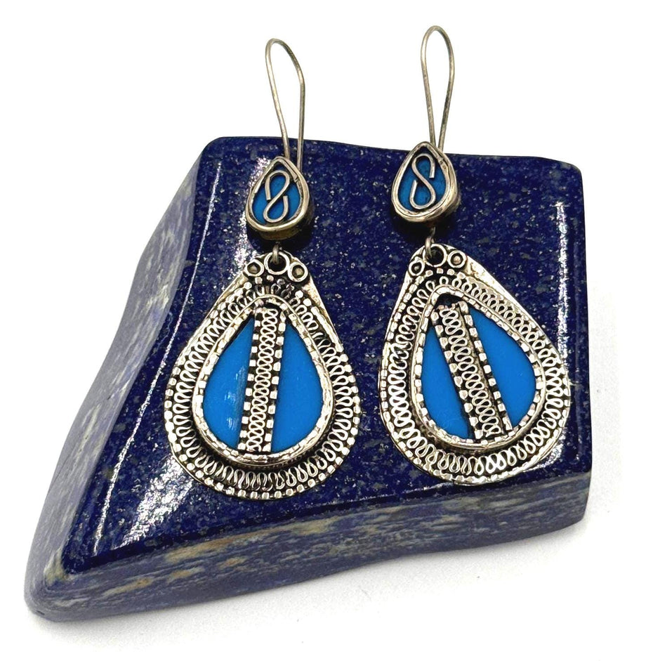 Vintage Afghani Tribal Teardrop Earrings