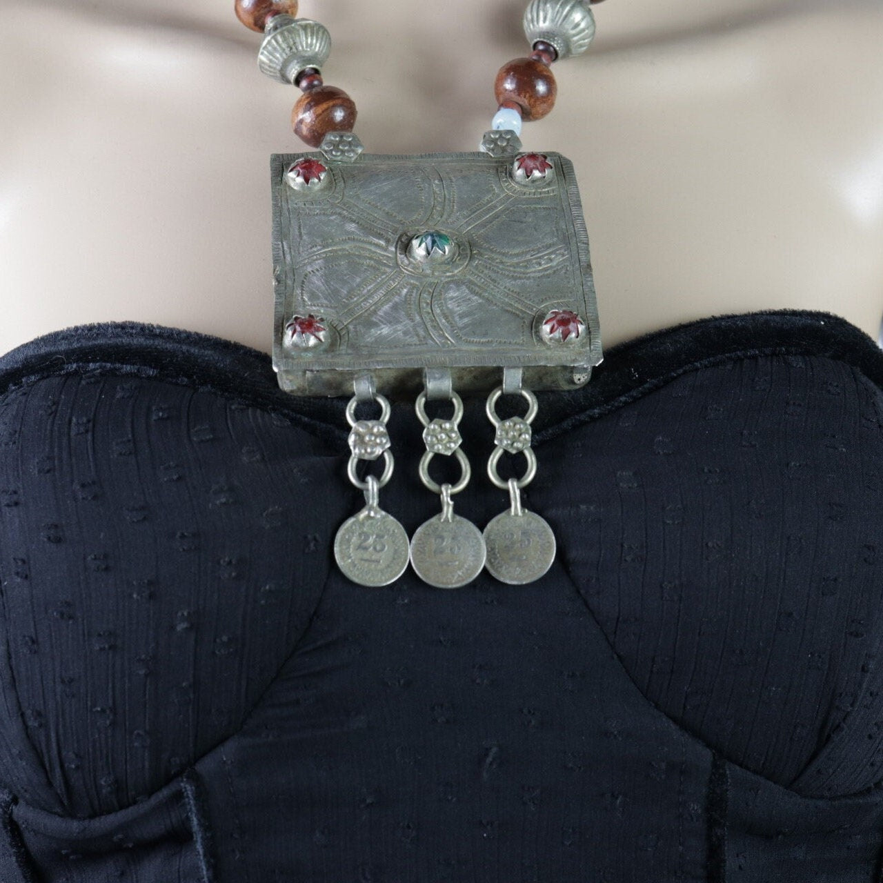 Vintage Afghan Bohemian Statement Necklace
