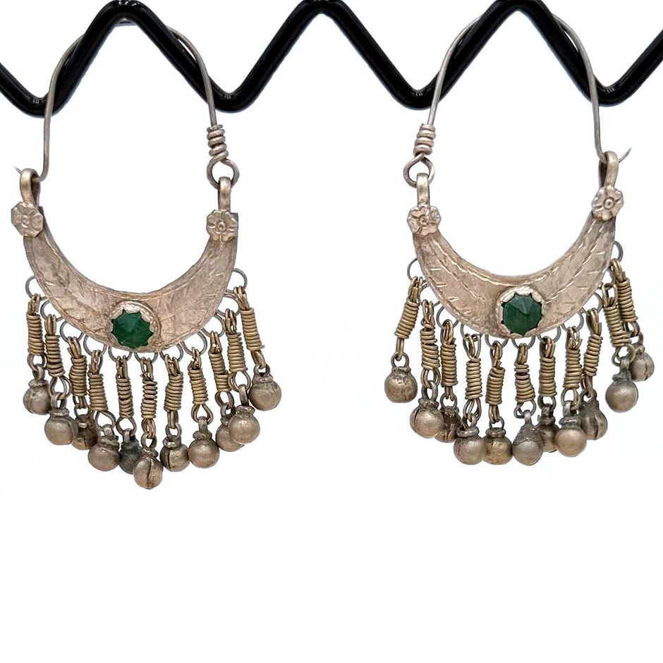 Vintage Handmade Kuchi Hoops Earrings