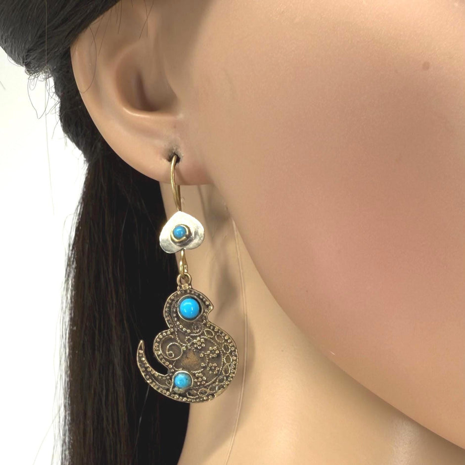 Afghan Vintage Handcrafted Bird Earrings Set