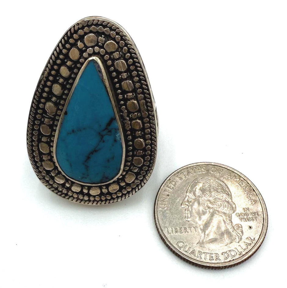 Vintage Afghan Rings With Blue Stone