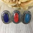 Vintage Afghan Turquoise Ethnic Ring - Handmade Boho Kuchi Tribal Silver Jewelry for Women