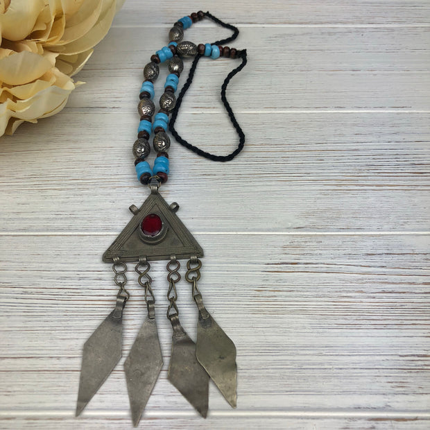 Vintage Afghan Kuchi Necklace: Ethnic Tribal Nomad Boho Gypsy Statement Jewelry Handmade