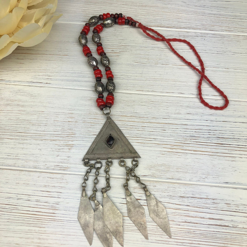 Vintage Afghan Kuchi Necklace: Ethnic Tribal Nomad Boho Gypsy Statement Jewelry Handmade