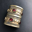 Vintage Afghan Kuchi Cuff Bracelet: Bohemian Statement Piece with Aqeeq Stone