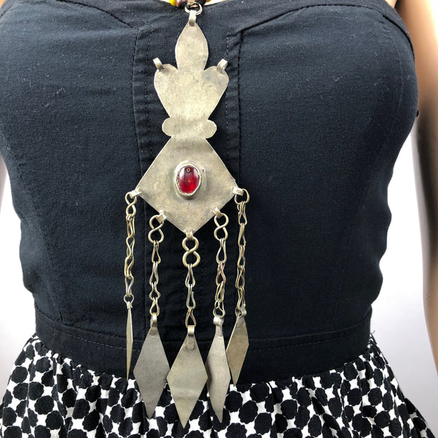 Vintage Afghan Kuchi Ethnic Tribal Nomad Boho Gypsy Statement Necklace - Bohemian Bedouin Jewelry
