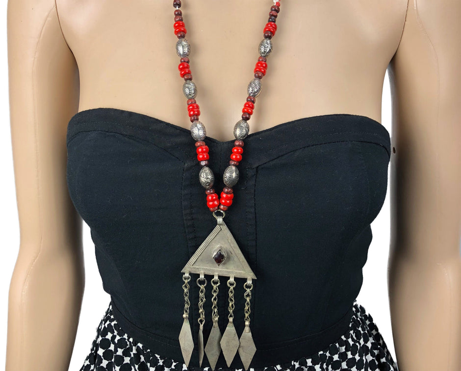 Vintage Afghan Kuchi Necklace: Ethnic Tribal Nomad Boho Gypsy Statement Jewelry Handmade