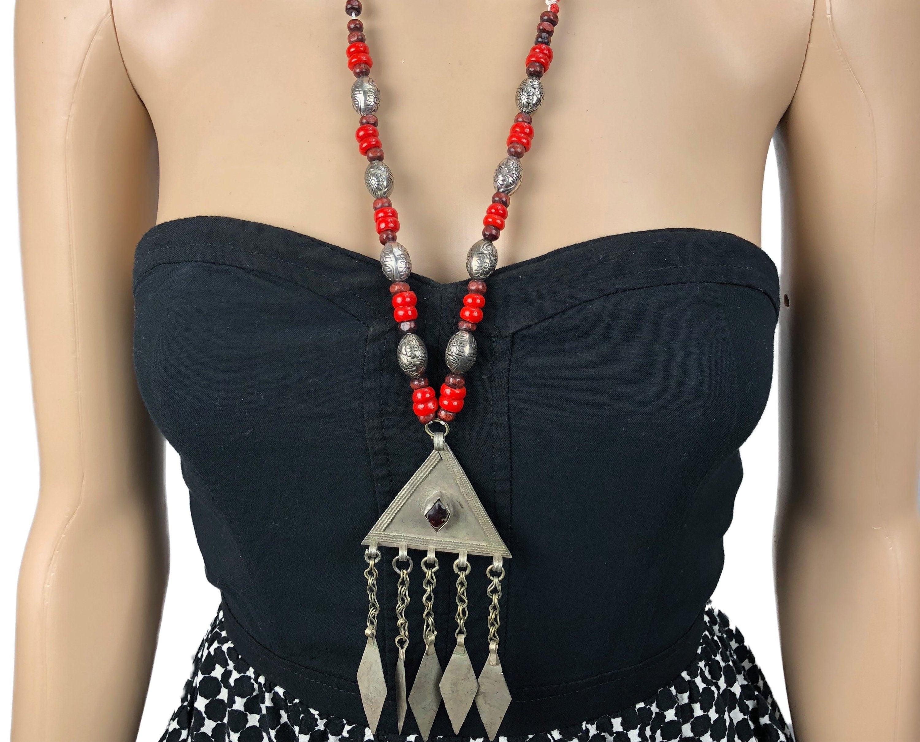 Vintage Afghan Kuchi Necklace: Ethnic Tribal Nomad Boho Gypsy Statement Jewelry Handmade