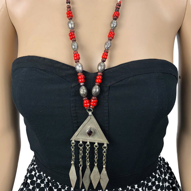 Vintage Afghan Kuchi Necklace: Ethnic Tribal Nomad Boho Gypsy Statement Jewelry Handmade