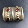 Vintage Afghan Kuchi Cuff Bracelet: Bohemian Statement Piece with Aqeeq Stone