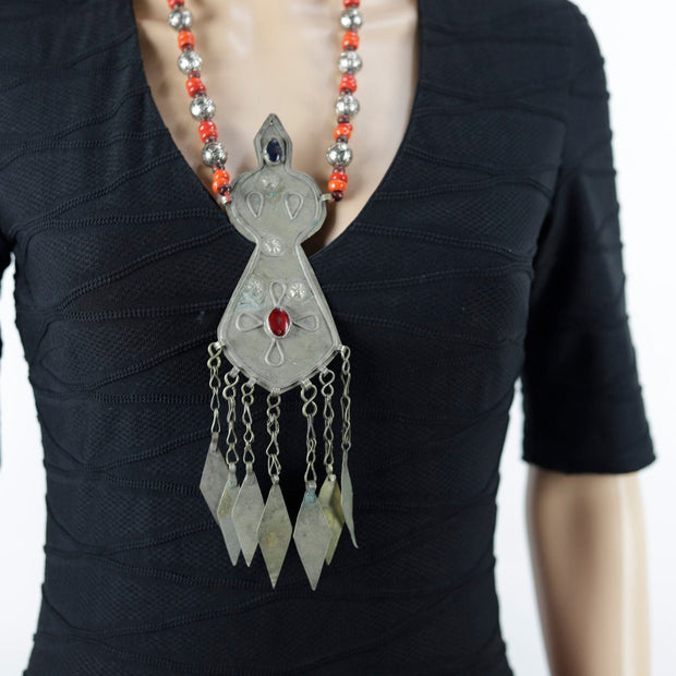Vintage Kuchi Necklace: Afghan Tribal Boho Statement Jewelry