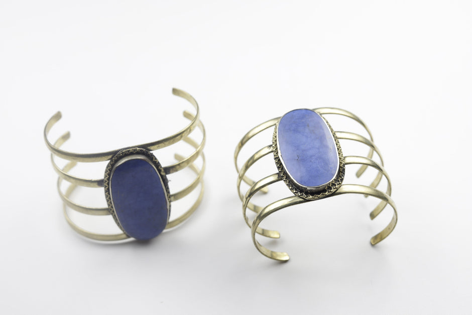Vintage Style Kuchi Cuff Bracelet Set: Afghan Boho Jewelry