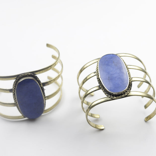 Vintage Style Kuchi Cuff Bracelet Set: Afghan Boho Jewelry