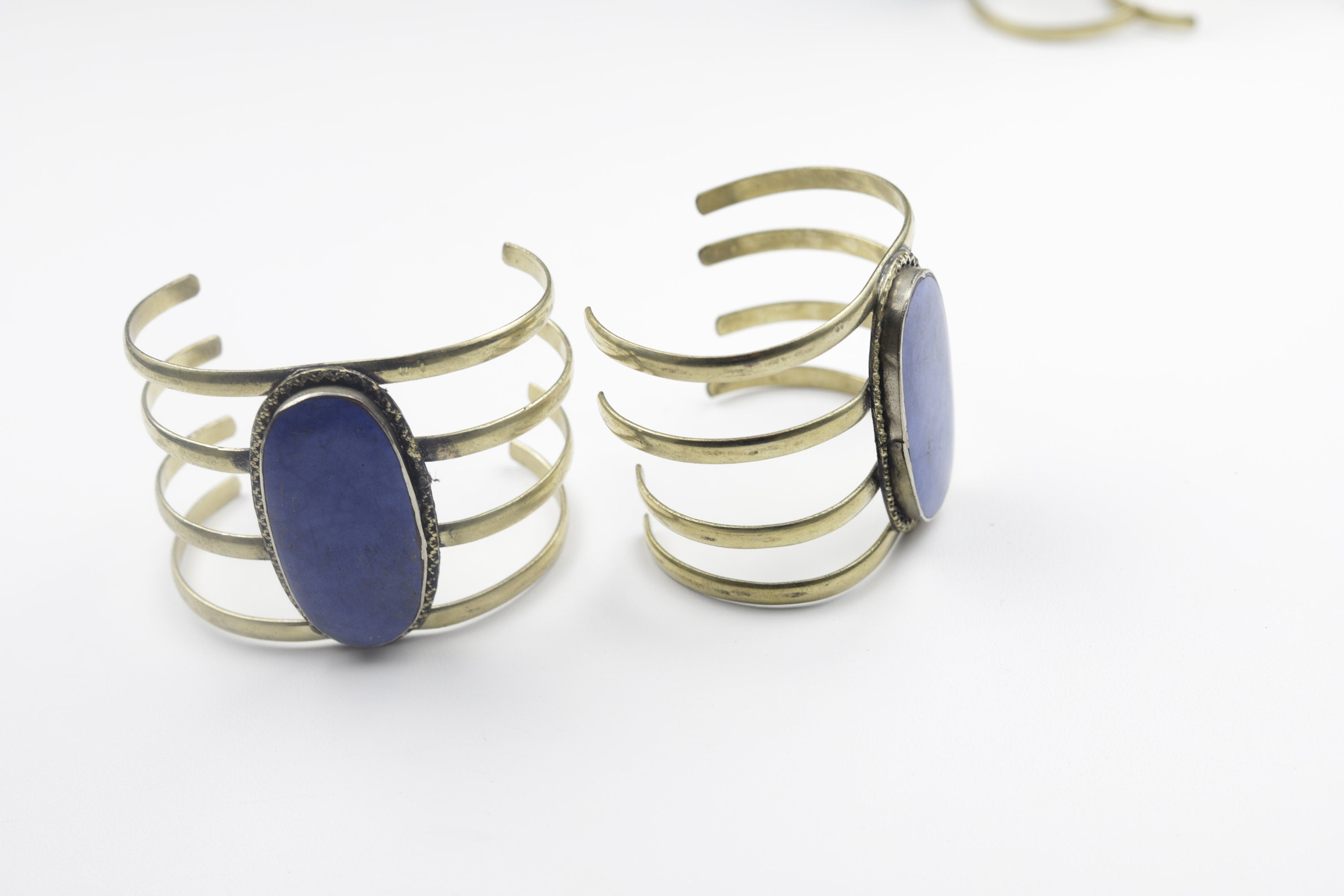 Vintage Style Kuchi Cuff Bracelet Set: Afghan Boho Jewelry