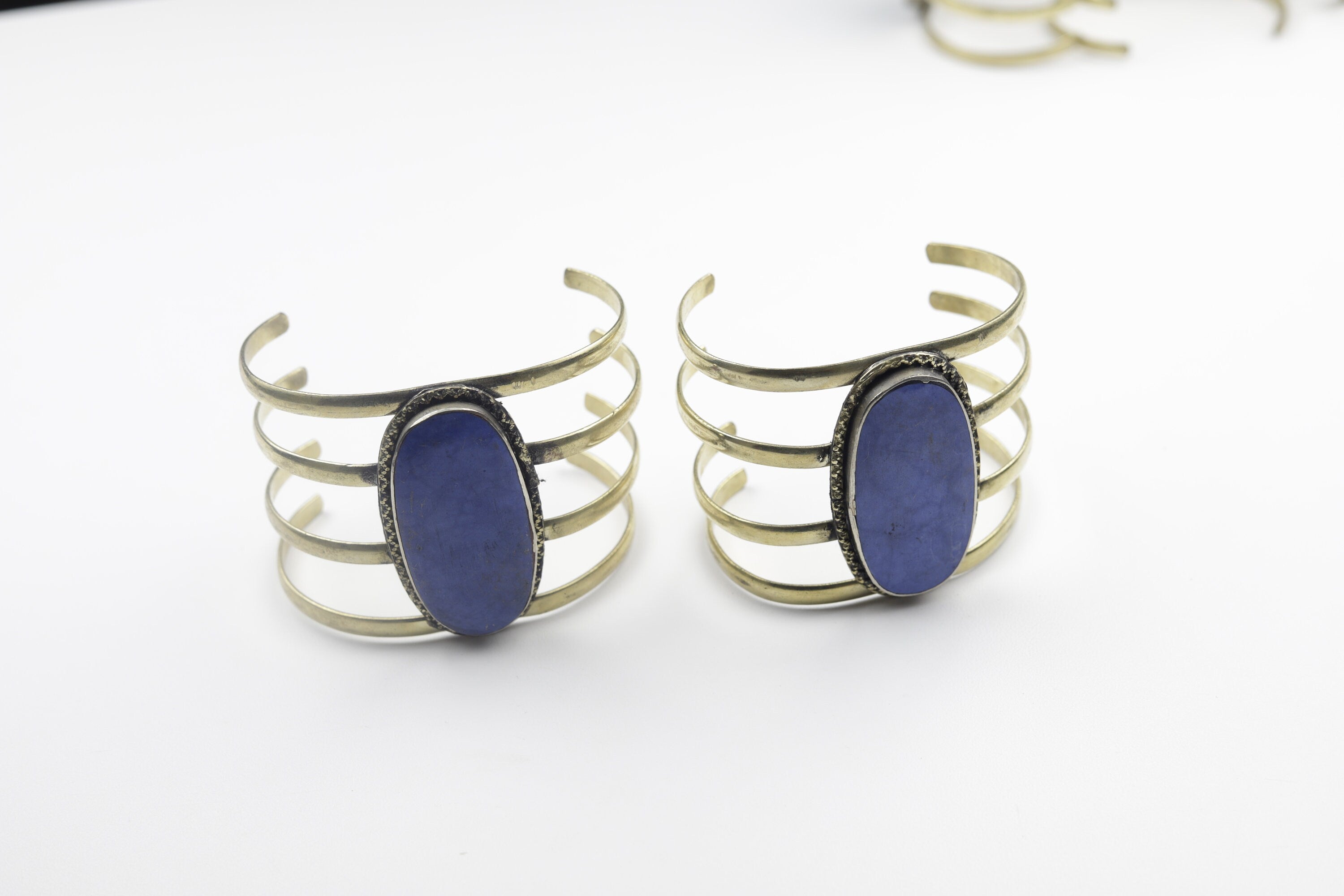 Vintage Style Kuchi Cuff Bracelet Set: Afghan Boho Jewelry