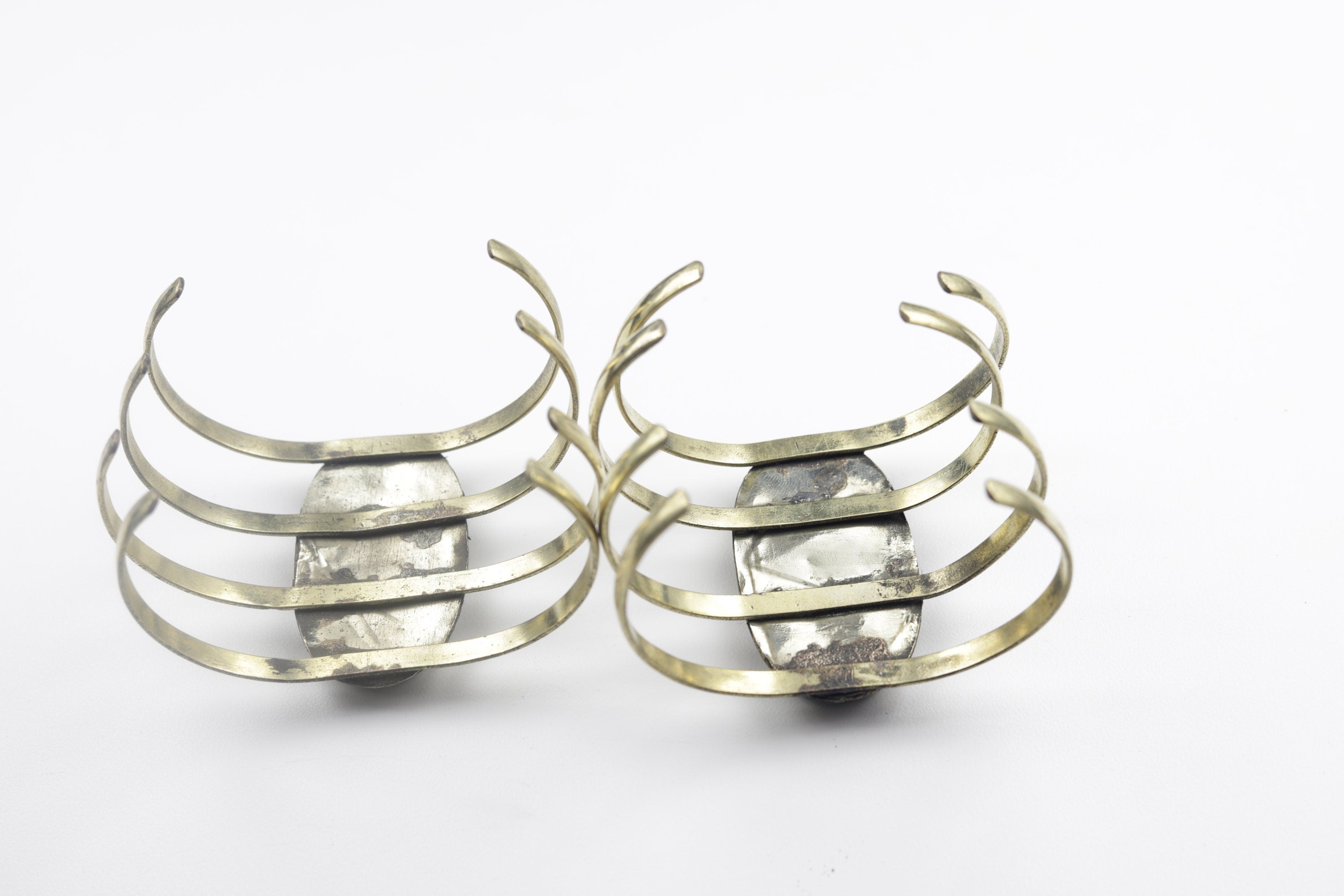Vintage Style Kuchi Cuff Bracelet Set: Afghan Boho Jewelry