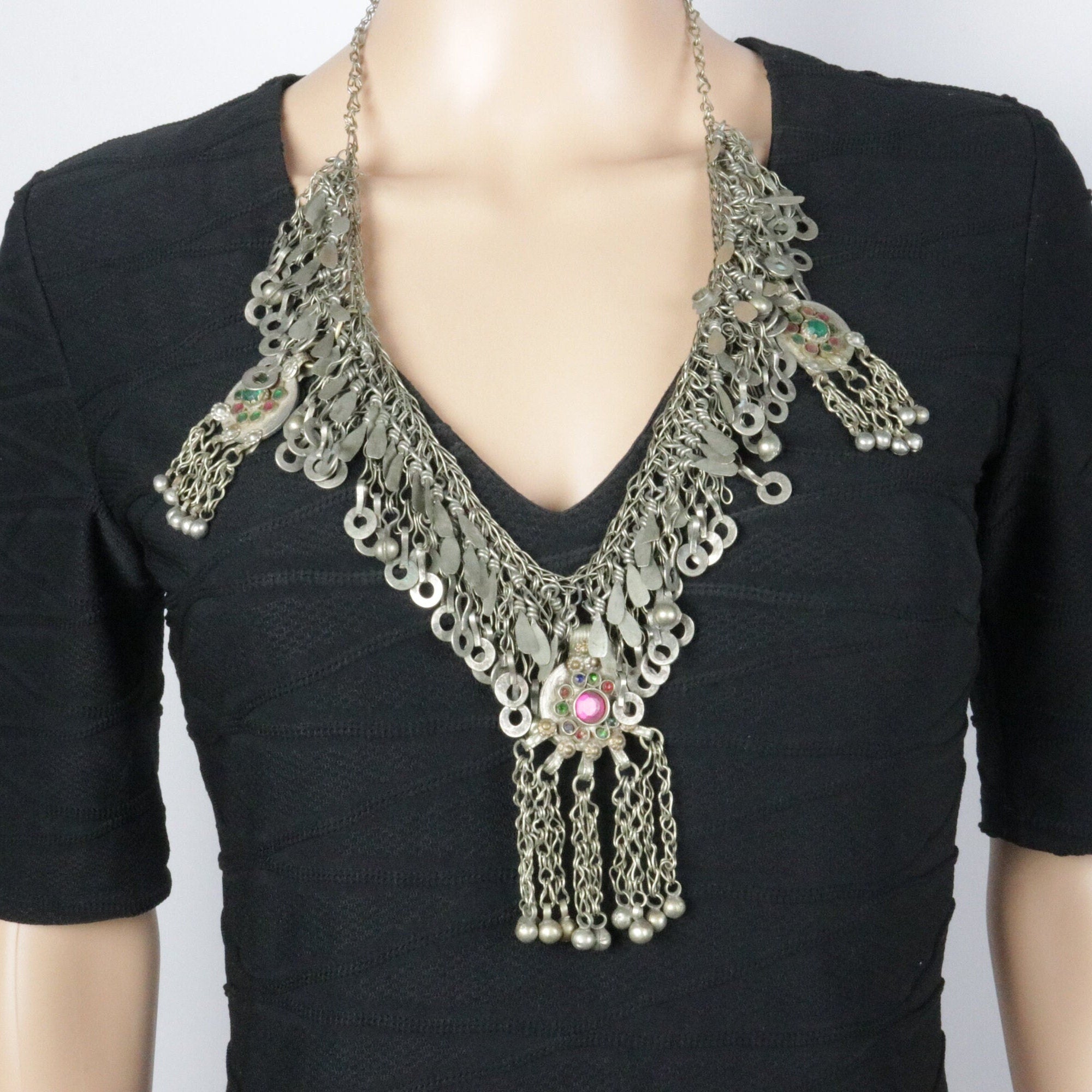 Vintage Afghan  Statement Necklace