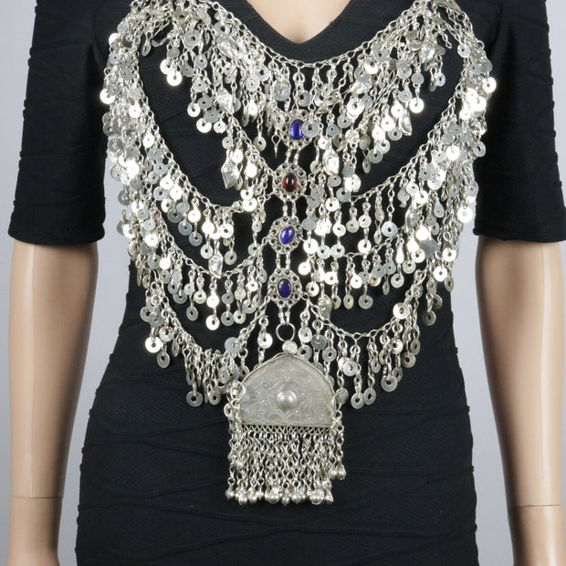 Multilayered Necklace with Stones