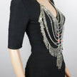 Vintage Afghan Aqeeq Statement Body Necklace - Bohemian Turkman Tribal Jewelry for Belly Dance