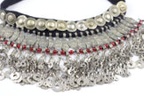 Afghan Vintage Necklace Choker With Red Glass Beads