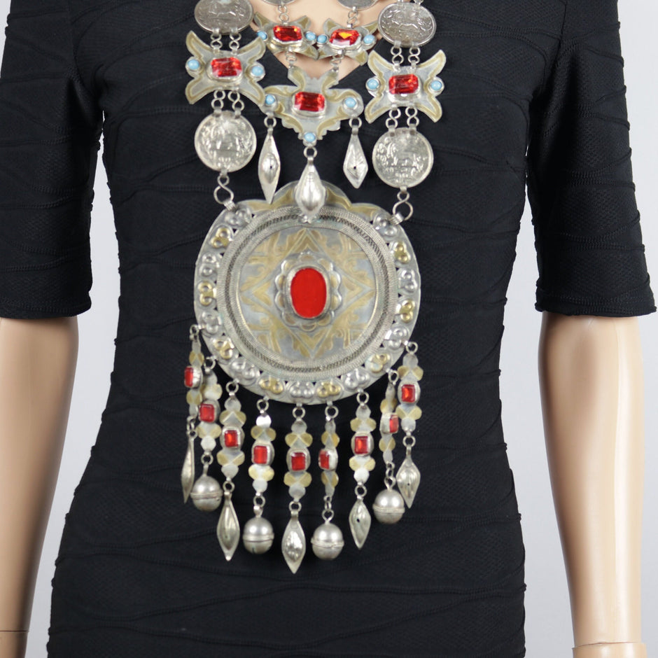 Vintage Turkmen Afghan Tribal Coin Necklace