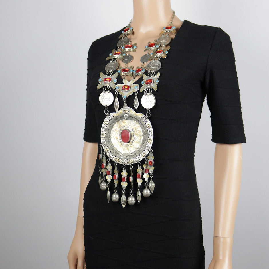 Vintage Turkmen Afghan Tribal Coin Necklace