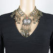 Vintage Tuareg Waziri Necklace - Afghani Belly Dance Choker - Boho Kuchi Tribal Jewelry