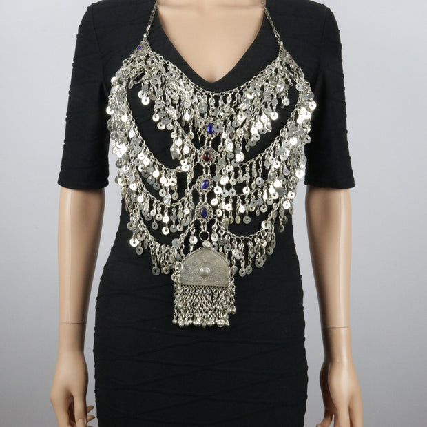 Multilayered Necklace with Stones
