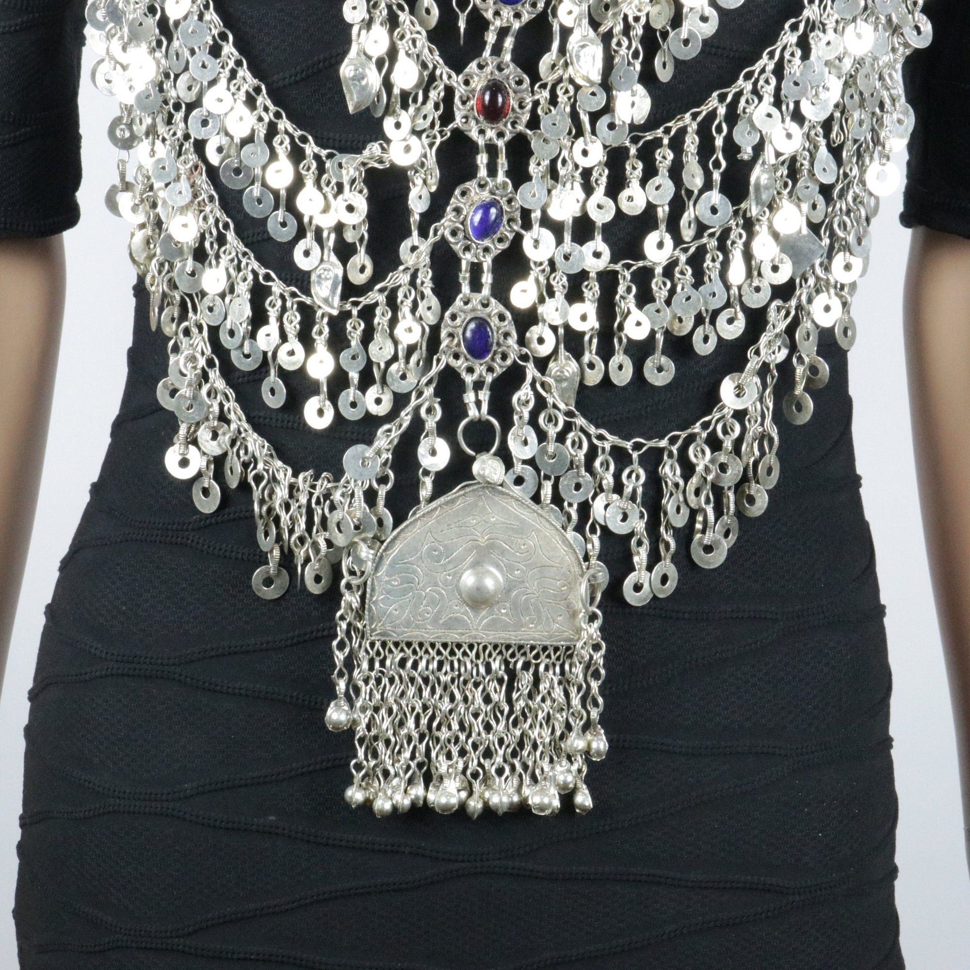 Multilayered Necklace with Stones
