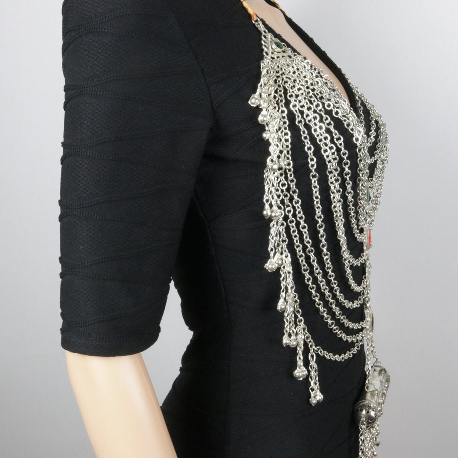 Afghan Bib Necklace: Tribal Silver Statement Jewelry