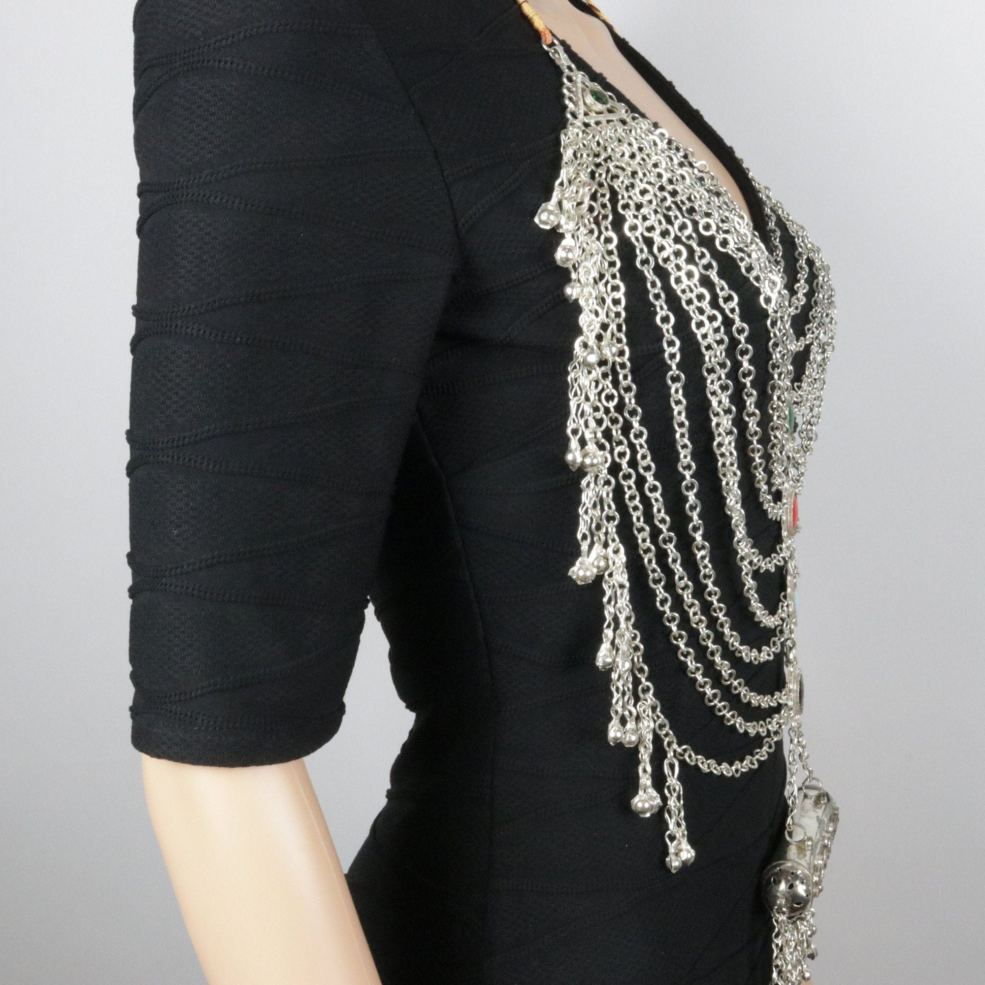 Afghan Bib Necklace: Tribal Silver Statement Jewelry