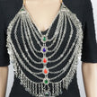 Vintage Afghan Aqeeq Statement Body Necklace - Bohemian Turkman Tribal Jewelry for Belly Dance