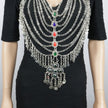 Vintage Afghan Aqeeq Statement Body Necklace - Bohemian Turkman Tribal Jewelry for Belly Dance