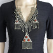 Vintage Afghan Kuchi Choker: Bohemian Tribal Statement Necklace with Aqeeq for Belly Dancing