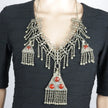 Vintage Afghan Kuchi Choker: Bohemian Tribal Statement Necklace with Aqeeq for Belly Dancing