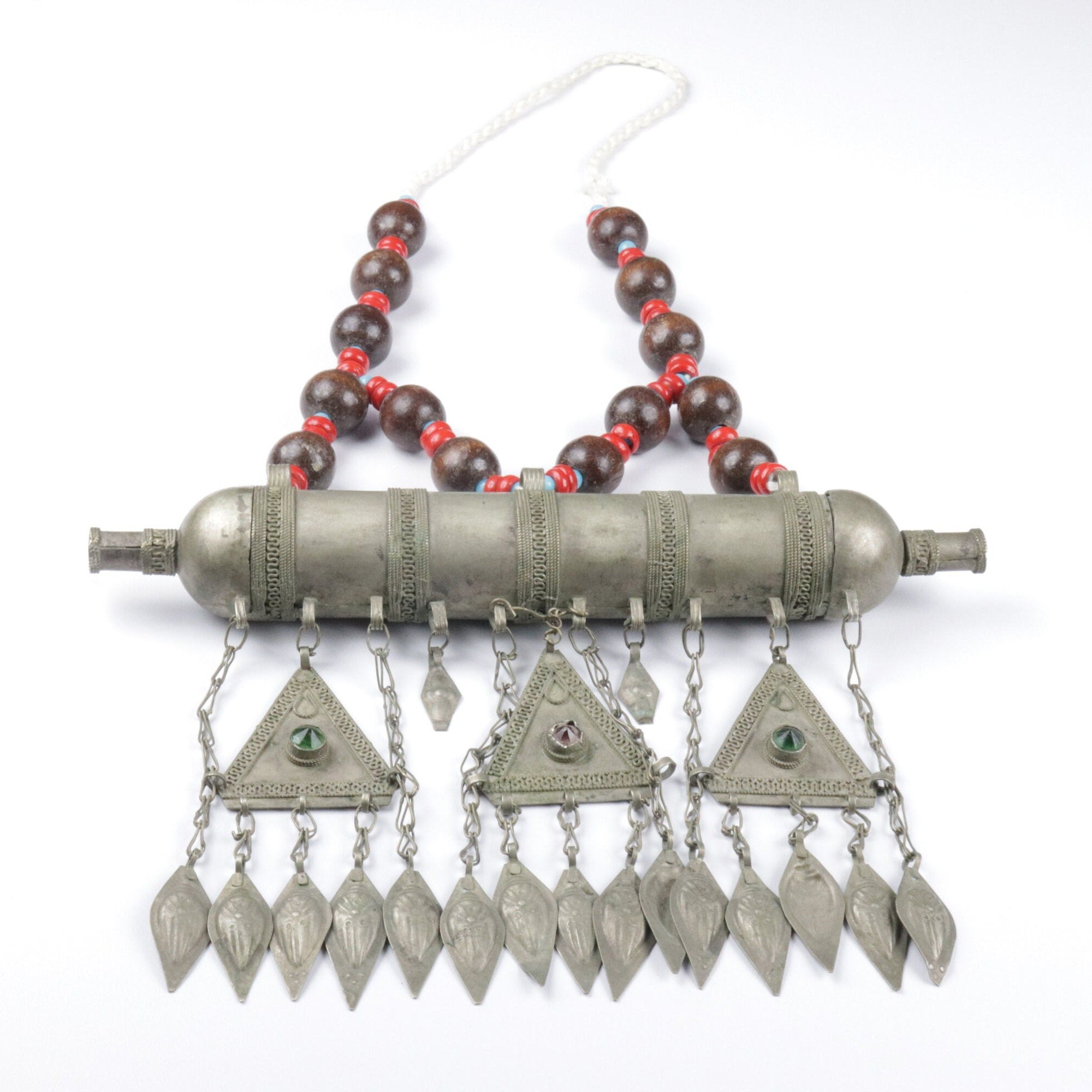 Bohemian Afghan Kuchi Statement Necklace - Large Vintage-Inspired Tribal Pendant for Ethnic Fashion